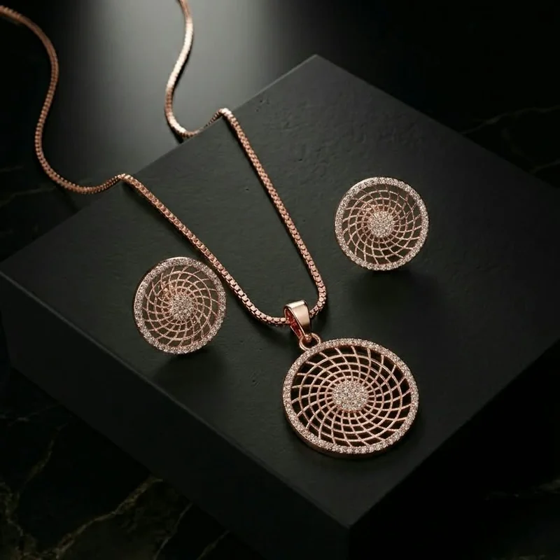 Celestial Lattice Rose Gold Chain Set