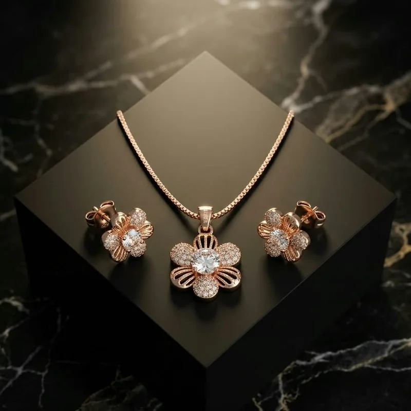 Grand Blossom Rose Gold Chain Set