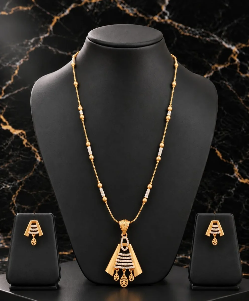 Handcrafted brass Golden Layered Fringe Fan Pendant Necklace Set with antique finish