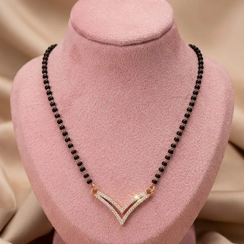 Rose Gold Diamond Pattern Mangalsutra