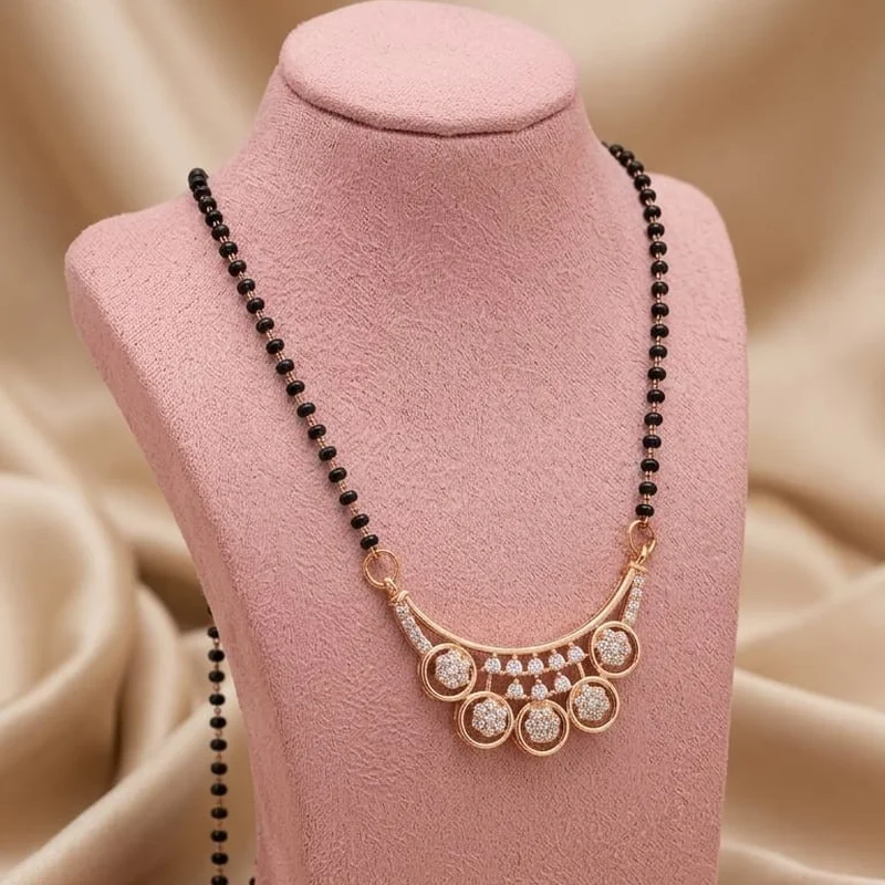 Rose Gold Diamond Drop Mangalsutra
