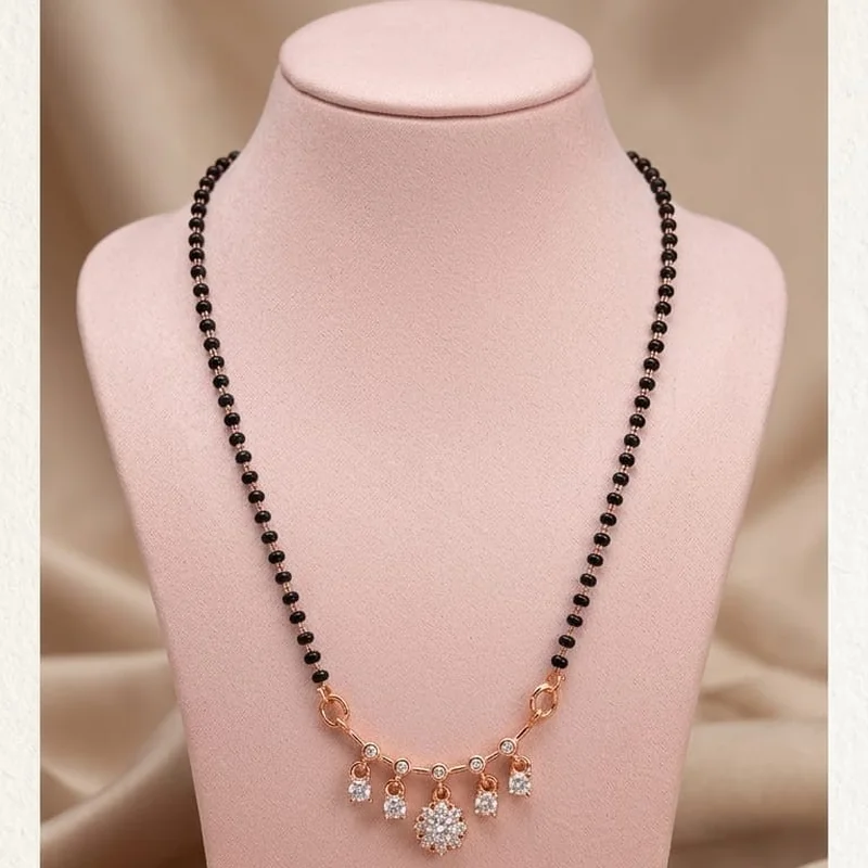 Rose Gold Diamond Curve Mangalsutra
