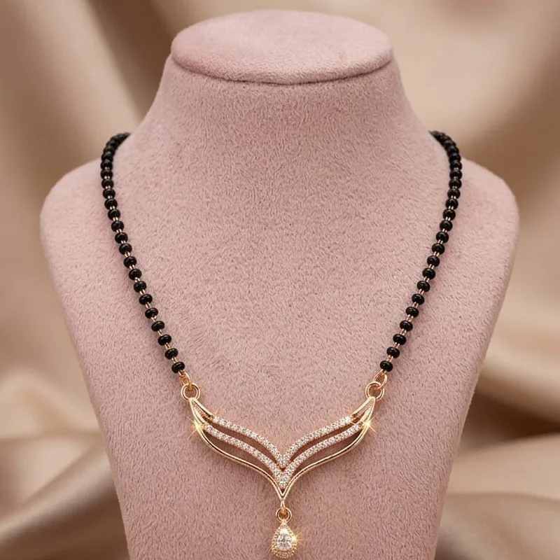 Rose Gold V-Shaped Mangalsutra