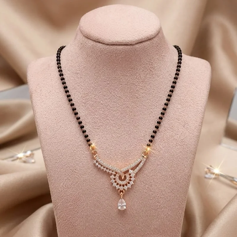 Rose Gold Layered Leaf Mangalsutra