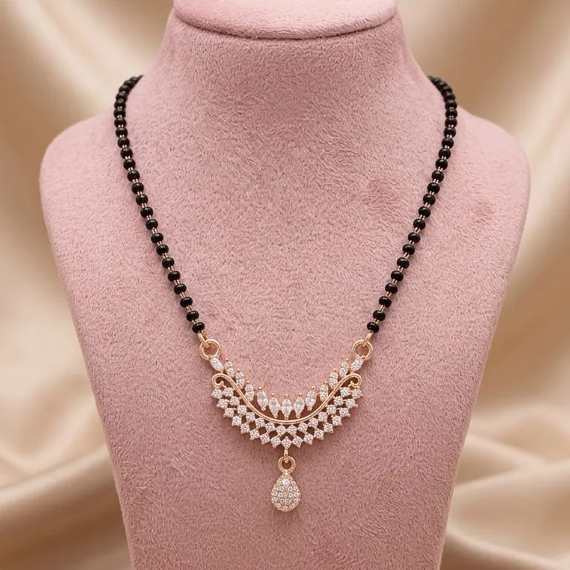 Rose Gold Floral Teardrop Mangalsutra