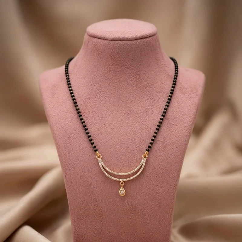 Rose Gold Leaf Motif Mangalsutra