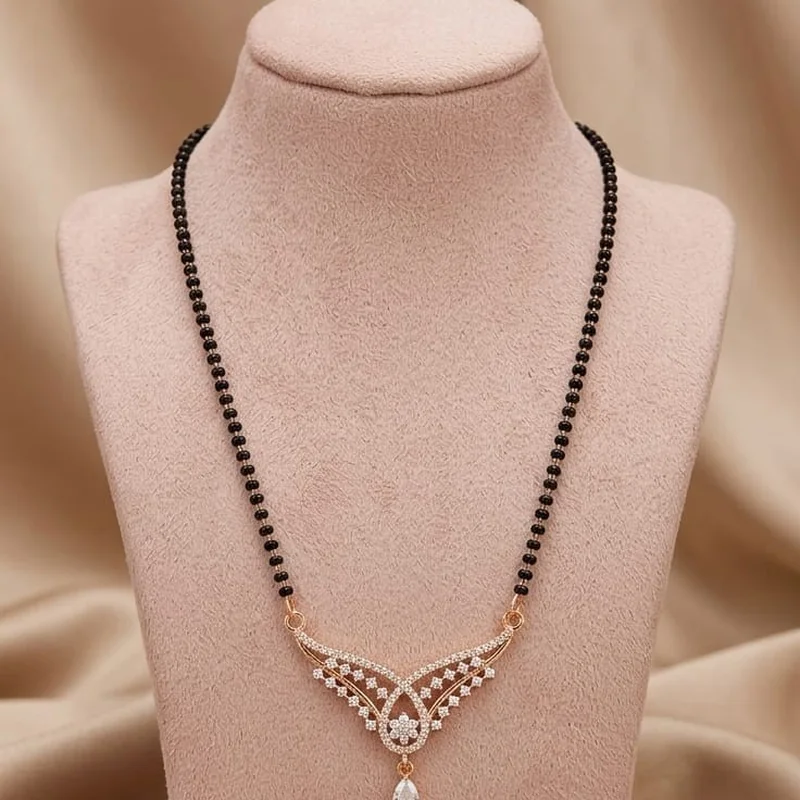 Rose Gold Floral Cluster Mangalsutra