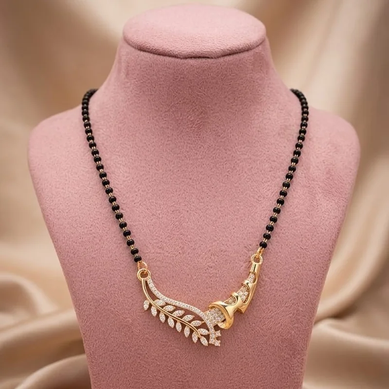 Rose Gold Petal Charm Mangalsutra