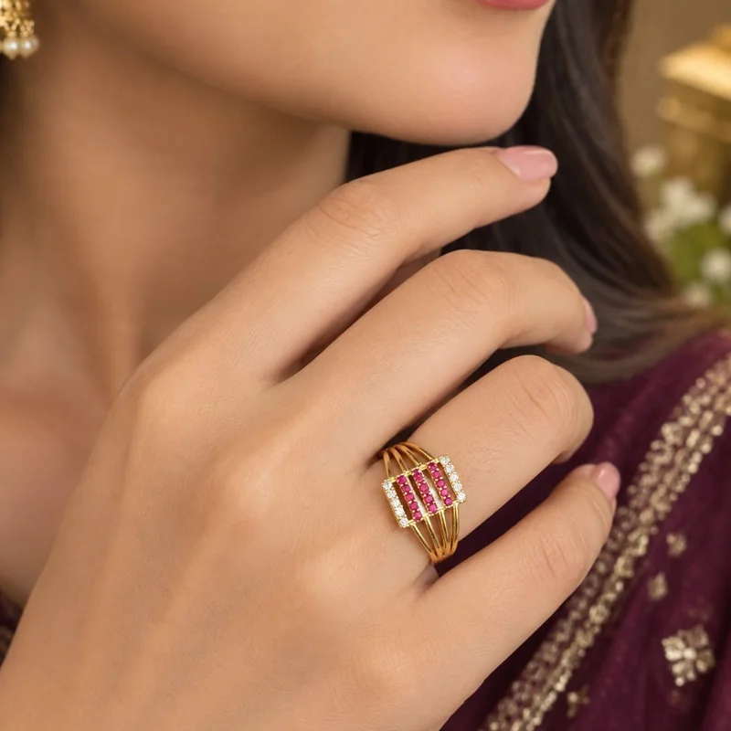 Ruby Luxe Triple-Band Ring