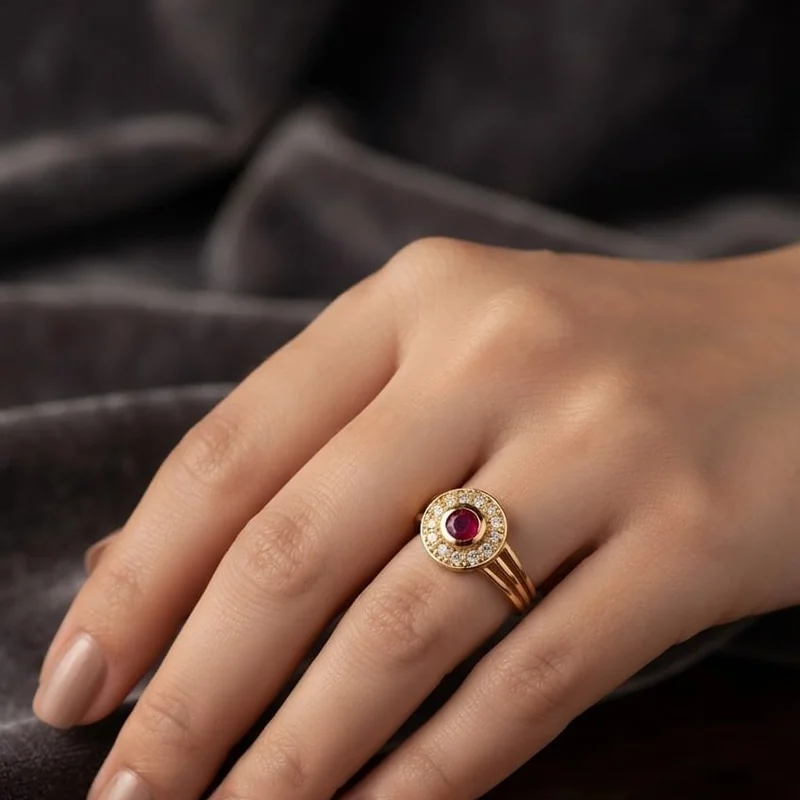 Ruby Celestial Halo Ring