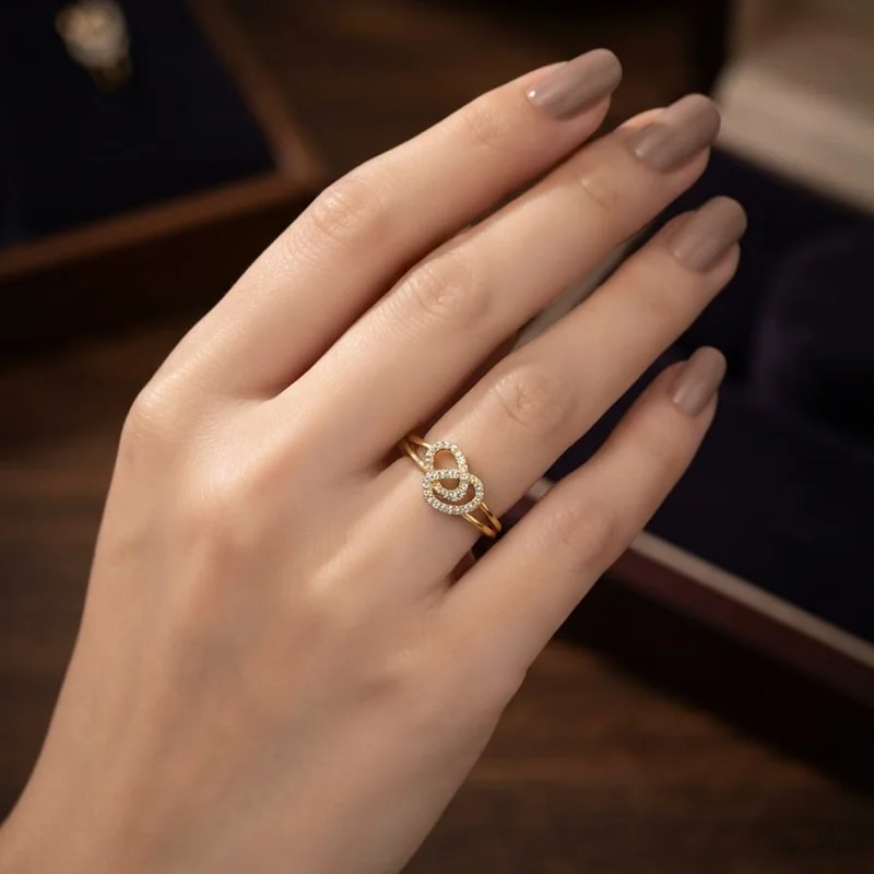 Double Loop Infinity Gold Ring